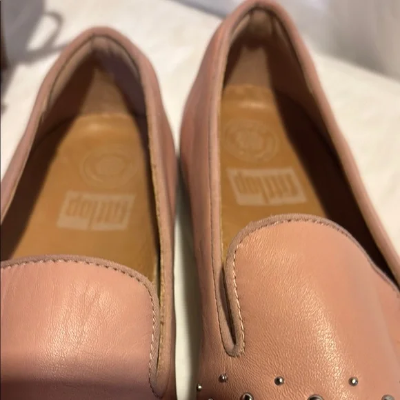 Women's Pink Slip-On Shoes with Studded Detail - Picture 5 of 6